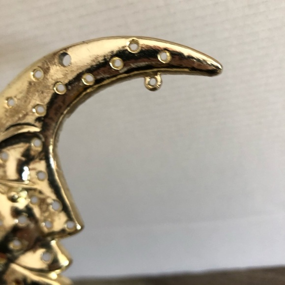 Vtg Metal Crescent Moon Earring Stand - Picture 8 of 10